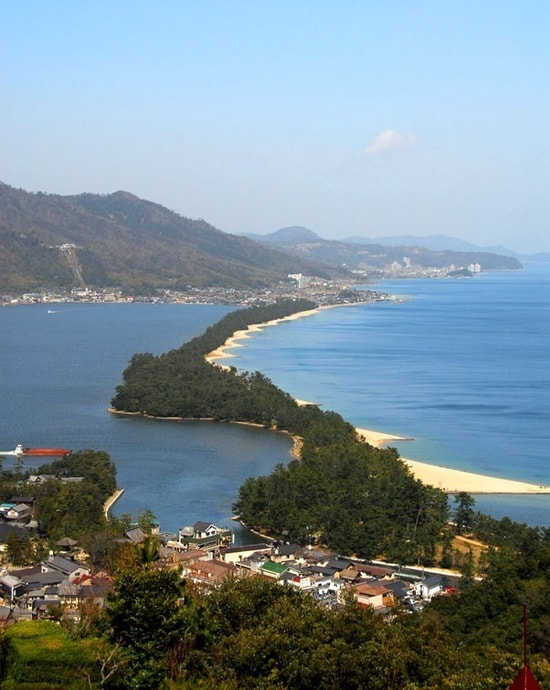 The Amanohashidate Sandbar As Seen From Amanohashidate View Land