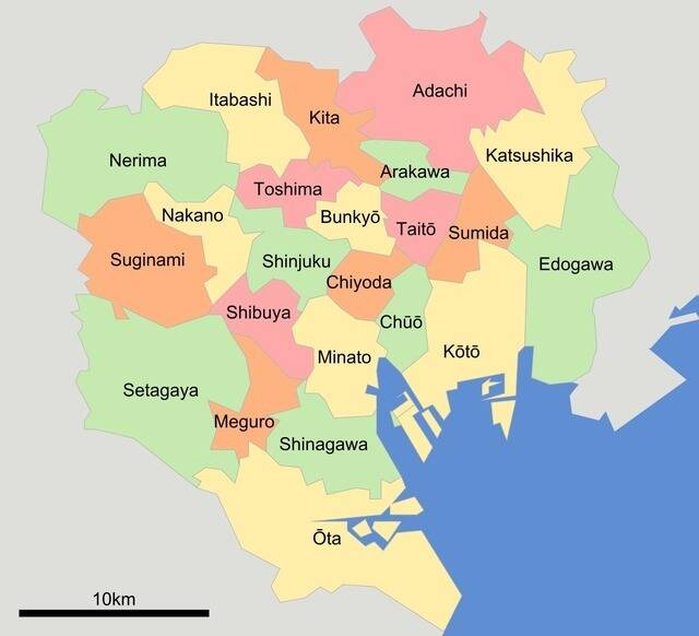 Tokyo 23 Wards Map