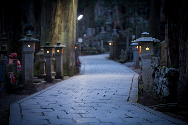 Mount Koya Okunoin Cemetery At Night Picture