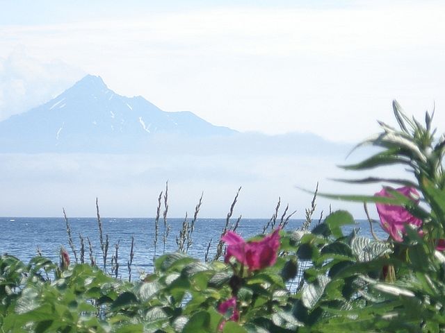 Remote View Of Mount Rishiri From Rebun Island