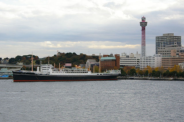 Yokohama Marine Tower and Hikawa Maru