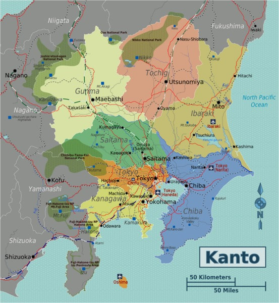 Kanto Region Map