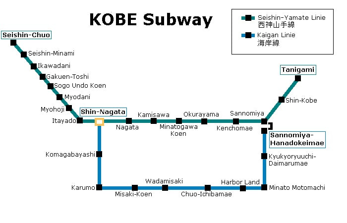 Kobe Subway Map