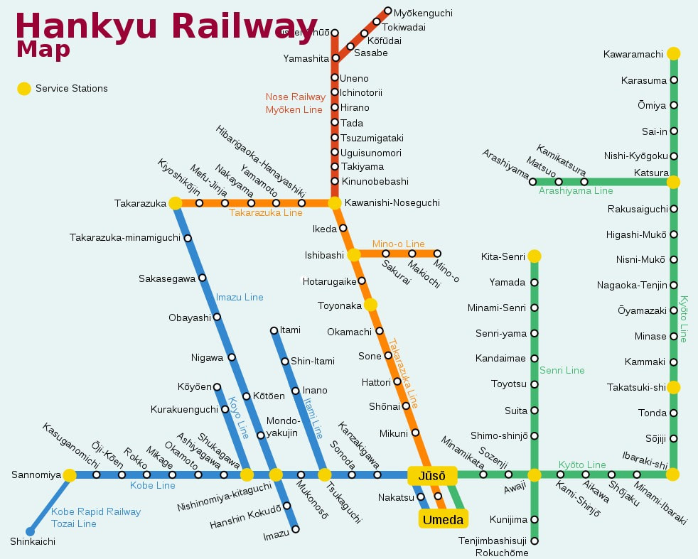 Hankyu Railway Map