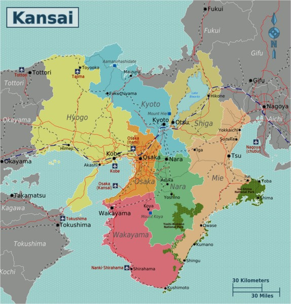 Kansai Region Map